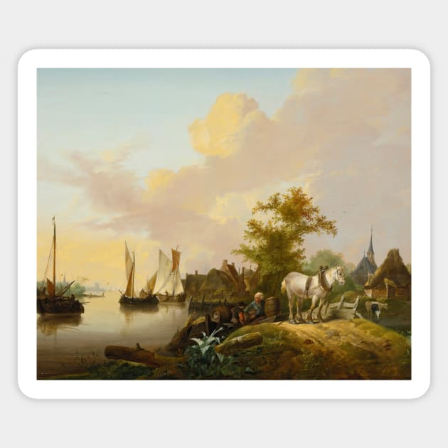 Peasants Unloading Cargo by Jan van Os Sticker by Classic Art Stall